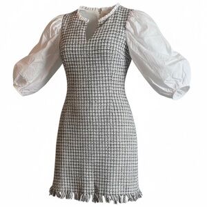 RILEY & RAE Tweed Puff Sleeves Dress